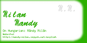 milan mandy business card